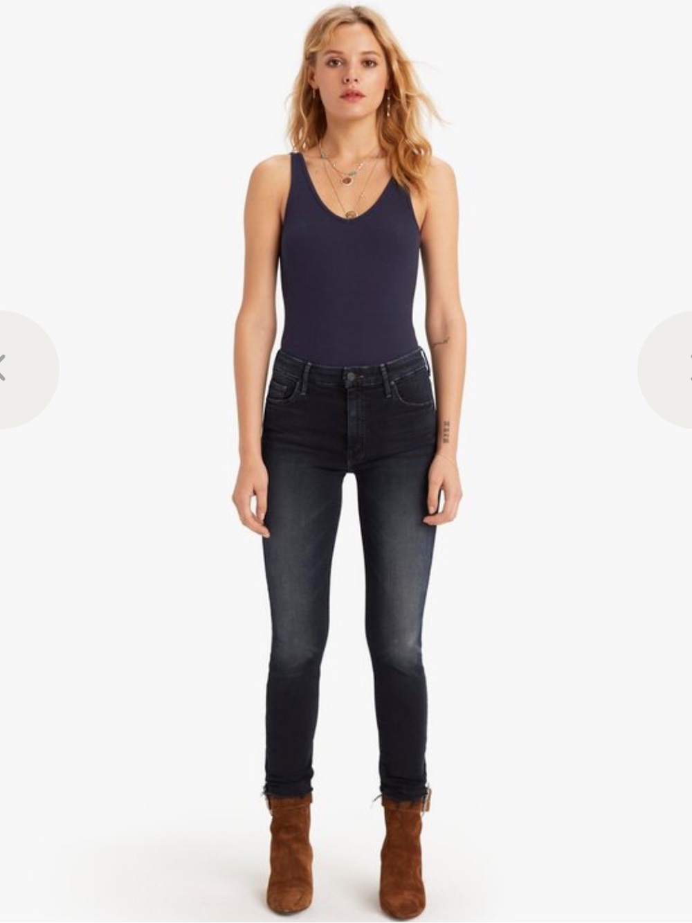 MOTHER High wasted looker ankle fray in Last call